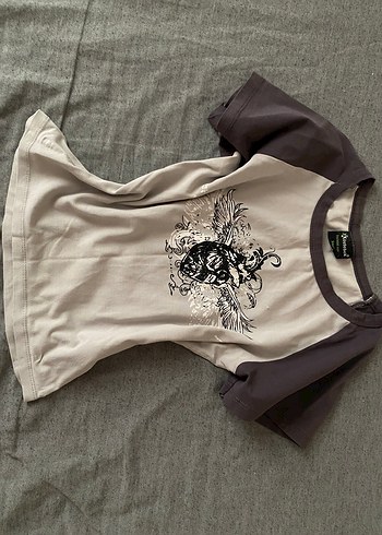 Gri grunge Kısa Kollu tisort