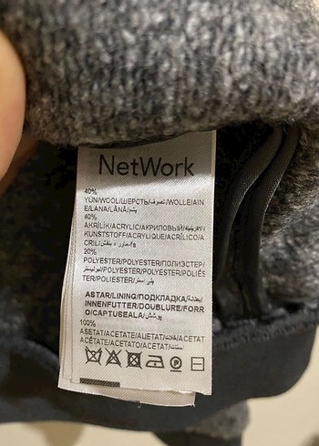 xs Beden gri Renk Network Nakışlı Gri Örgü Yüksek Yakalı Kadın hırka
