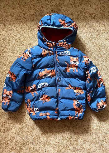 Zara Kapüşonlu içi polarlı Erkek Çocuk Renkli Baskılı Mont