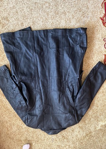 l Beden siyah Renk Vintage Hakiki vizon deri ceket