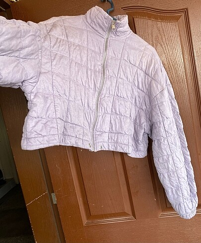 xl Beden Yumuşak dokulu Vintage crop mont