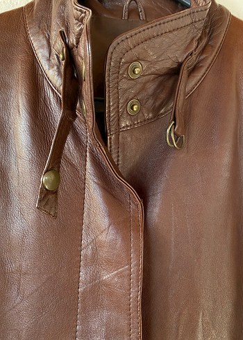 Alman Kalitesi (Munz) Gerçek Deri Uzun Trençkot - Görsel 6