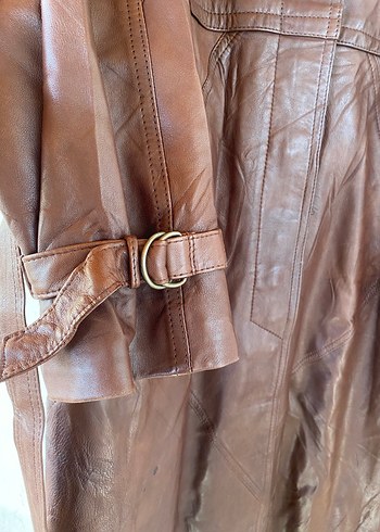 Alman Kalitesi (Munz) Gerçek Deri Uzun Trençkot - Görsel 7