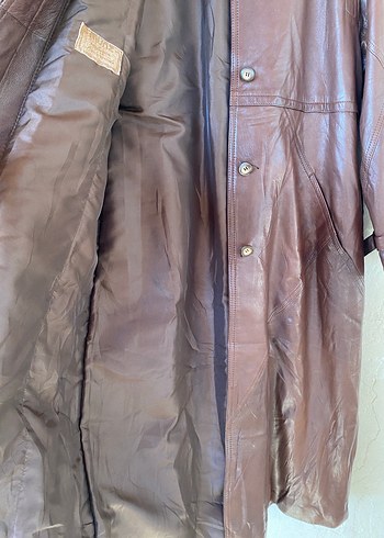 Alman Kalitesi (Munz) Gerçek Deri Uzun Trençkot - Görsel 5