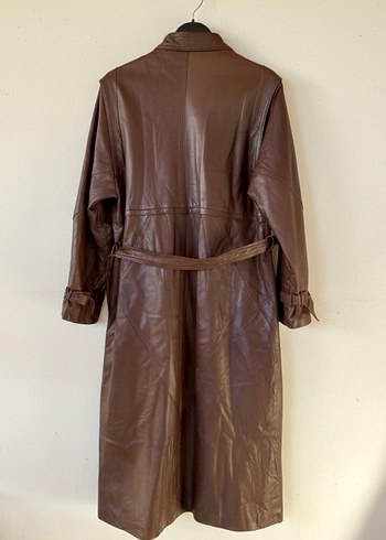 Alman Kalitesi (Munz) Gerçek Deri Uzun Trençkot - Görsel 3