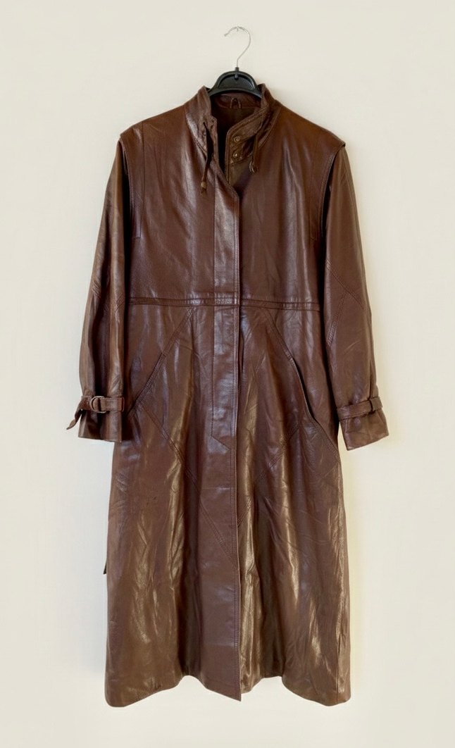 Alman Kalitesi (Munz) Gerçek Deri Uzun Trençkot - Görsel 2