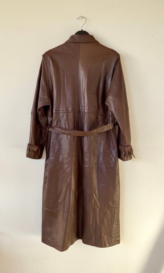 Alman Kalitesi (Munz) Gerçek Deri Uzun Trençkot - Görsel 3