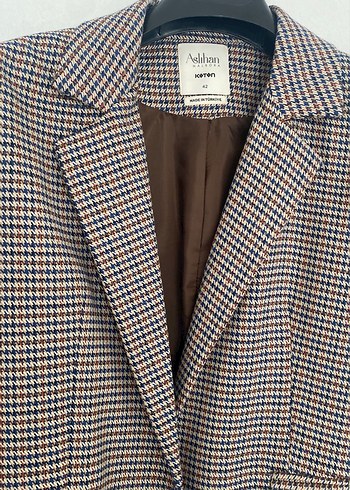 Koton Kareli Kahverengi Kadın Blazer Ceket