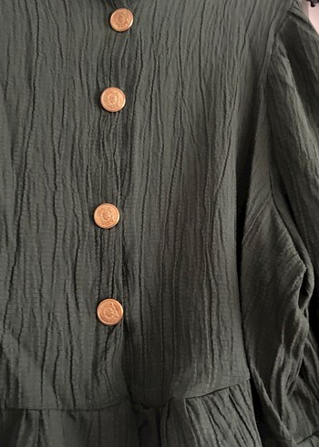 Zara Düğmeli Yeşil Midi Takım