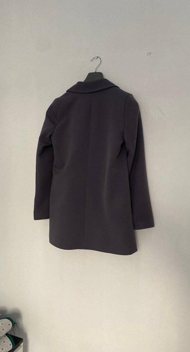 Gri Düğmeli Kadın Blazer Ceket - Görsel 4