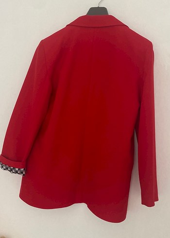 Düğmeli Kırmızı Midi  blazer ( marka temsili ) - Görsel 5