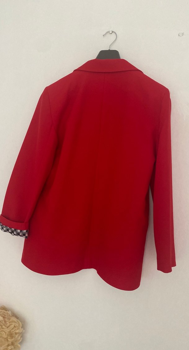 Düğmeli Kırmızı Midi  blazer ( marka temsili ) - Görsel 5