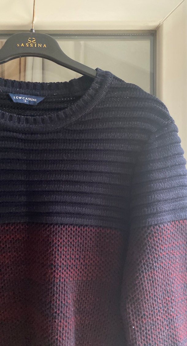 Mor Triko Bisiklet Yaka Erkek Kazak - Görsel 2