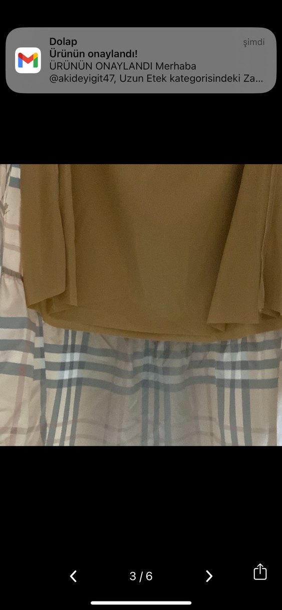 (Marka temsili)Kadın Camel Kemerli Uzun Ekose Etek - Görsel 5