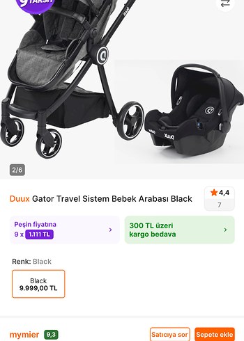 Diğer Duux Gator Travel Sistem Bebek Arabası Siyah