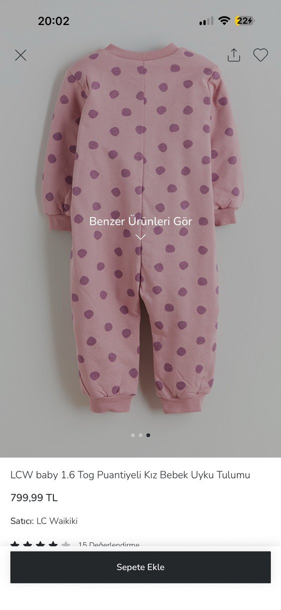 LCW Baby Puantiyeli Kız Bebek Uyku Tulumu 24-36 aylık - Görsel 3