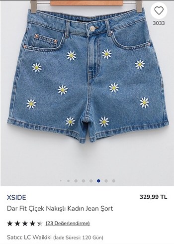 Nakış Detaylı Kadın Mini Jean Şort