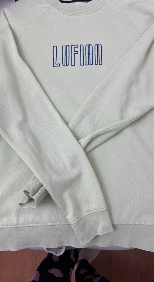 Lufian Baskılı Erkek Sweatshirt açık yeşil - Görsel 2