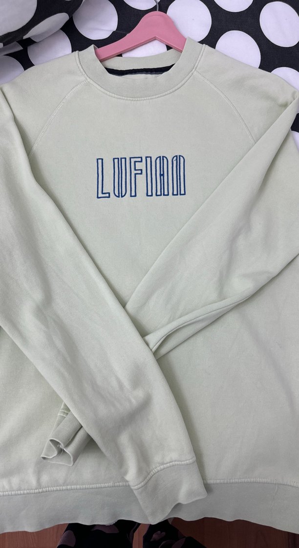 Lufian Baskılı Erkek Sweatshirt açık yeşil - Görsel 4