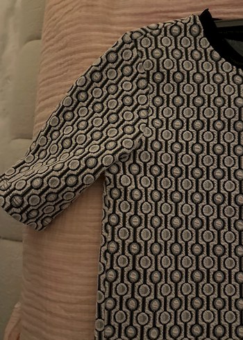 Gri Desenli Kadın Triko t shirt - Görsel 3