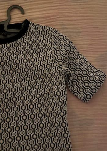 Gri Desenli Kadın Triko t shirt - Görsel 2