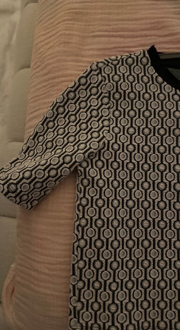 Gri Desenli Kadın Triko t shirt - Görsel 3