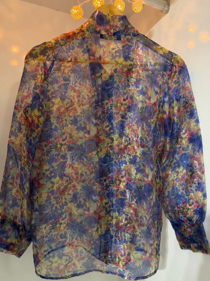 Bohem Çok Renkli Midi Uzun Kollu Gömlek - Görsel 4