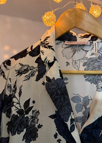 Bohem Uzun Kollu V Yakalı Kadın Gömlek - Görsel 4