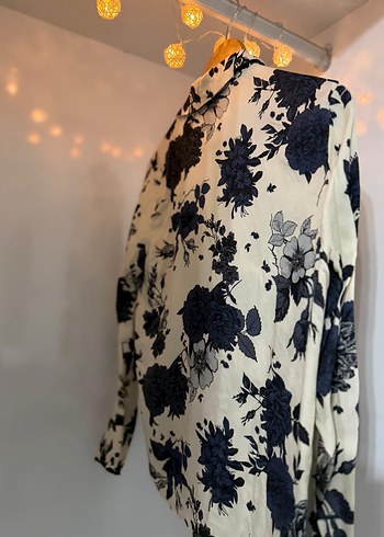 Bohem Uzun Kollu V Yakalı Kadın Gömlek - Görsel 5