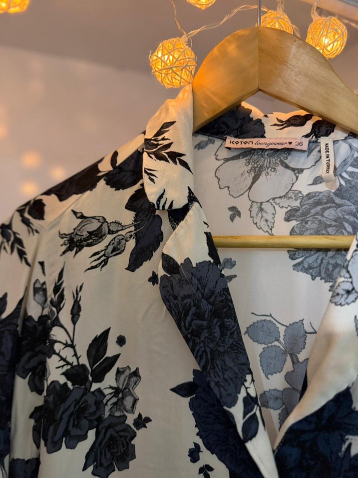 Bohem Uzun Kollu V Yakalı Kadın Gömlek - Görsel 4