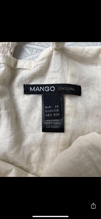 xs Beden beyaz Renk Mango Elbise