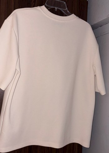 l Beden Beyaz Oversize Kadın Tişört