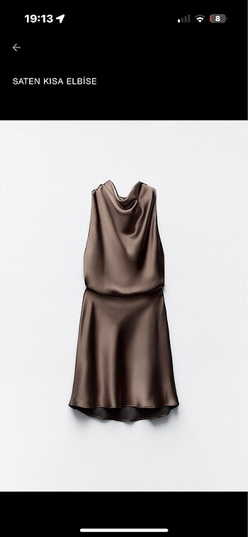 zara saten mini elbise