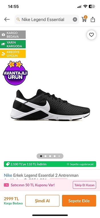 Orijinal Nike Spor Ayakkabı