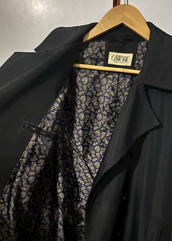 Düğmeli Siyah Erkek Klasik Midi Trençkot - Görsel 2