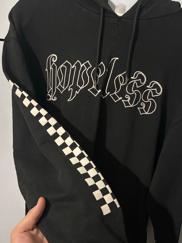 Uzun Kollu Siyah Kapüşonlu Sweatshirt - Görsel 2