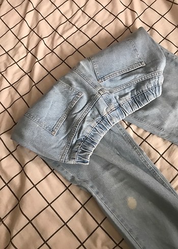 Kadın Bej Loose Fit Midi Boyfriend Pantolon - Görsel 4