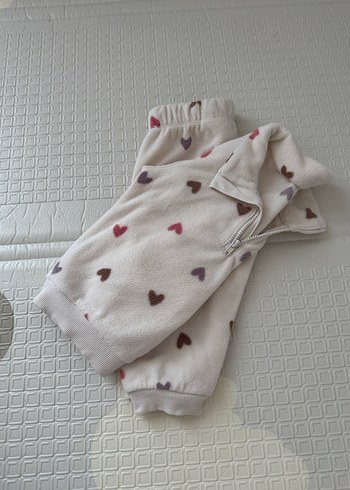 Bebek Kız Uzun Kollu Kalp Desenli Örme Takım - Görsel 2