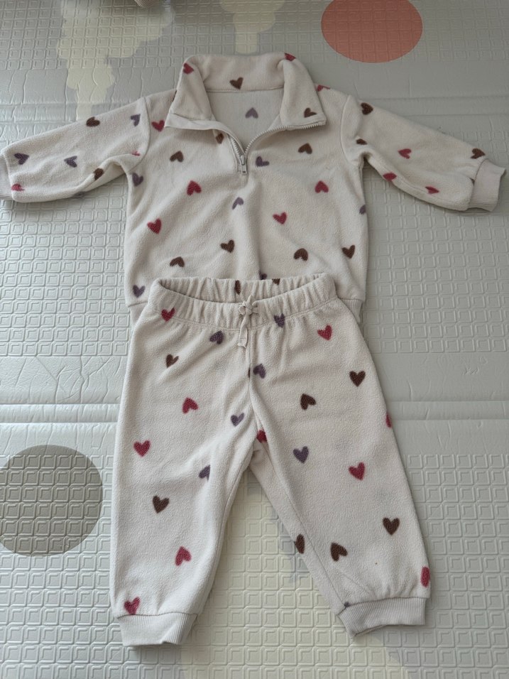 Bebek Kız Uzun Kollu Kalp Desenli Örme Takım - Görsel 4