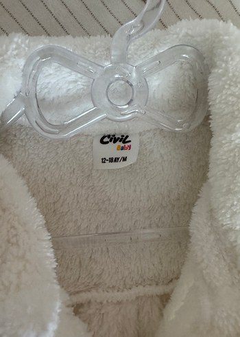 Kız Çocuk Beyaz Peluş Ceket - Görsel 4