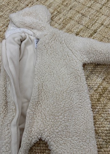 Zara Bebek Beyaz Kapüşonlu Kaban - Görsel 4