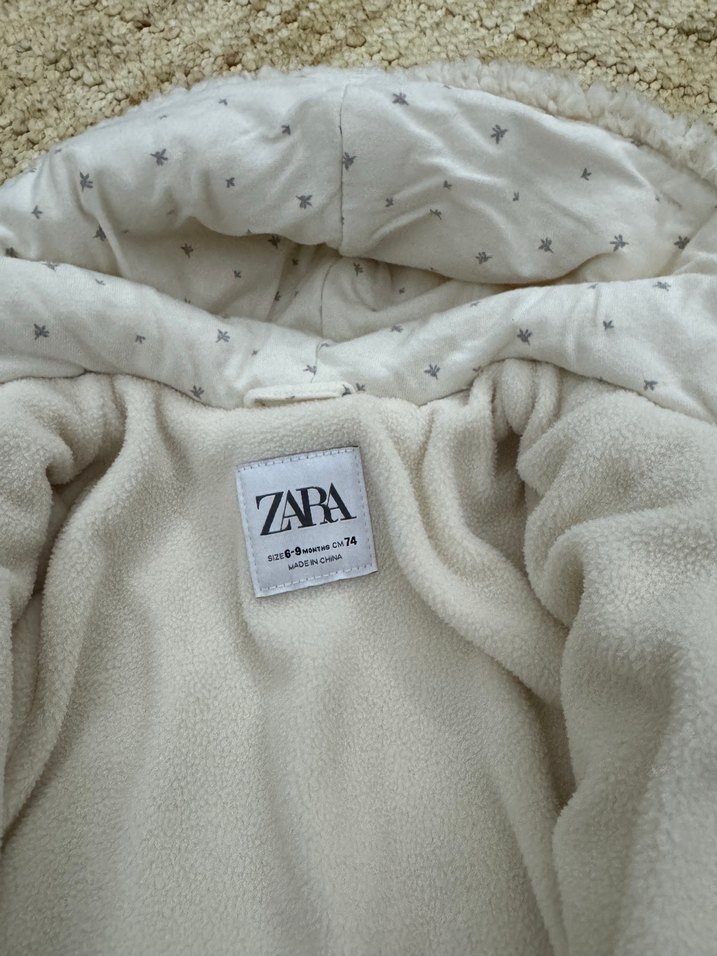 Zara Bebek Beyaz Kapüşonlu Kaban - Görsel 2