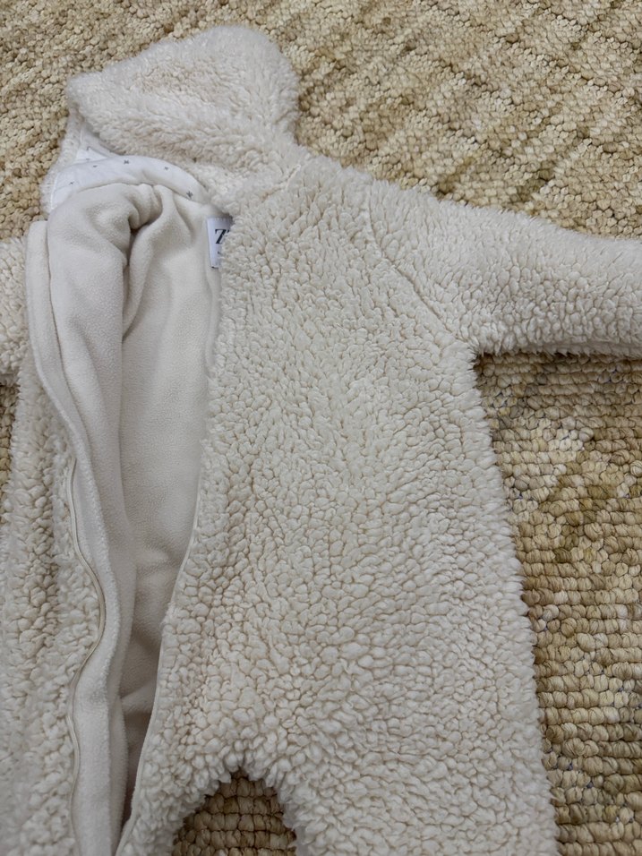 Zara Bebek Beyaz Kapüşonlu Kaban - Görsel 4