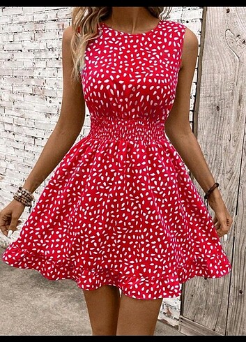 Shein kırmızı elbise 