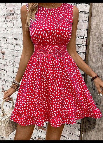 Sheinside Shein kırmızı elbise 