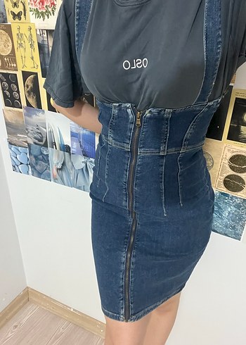 Fermuarlı Mavi Kot Etek - Görsel 4