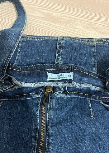 Fermuarlı Mavi Kot Etek - Görsel 5