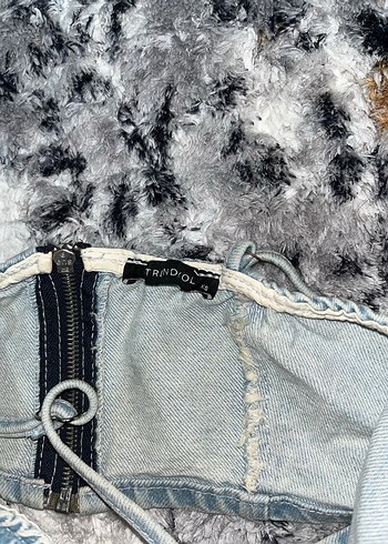 Kadın Mavi Denim Bağcıklı Büstiyer - Görsel 4