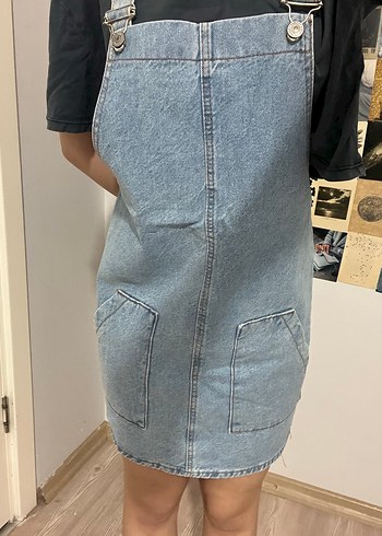 Mavi Kot Askılı Midi Kısa Tulum markasını hatırlamıyorum - Görsel 4