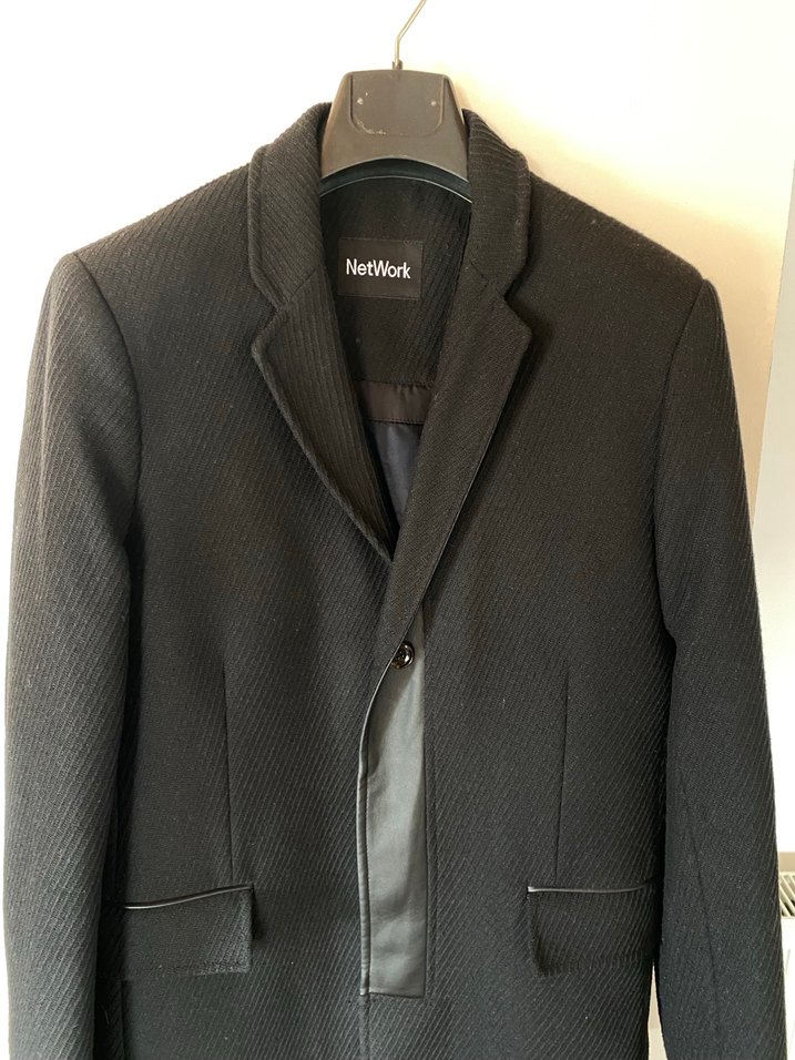 NetWork Siyah Notch Yaka Erkek Kaban - Görsel 2